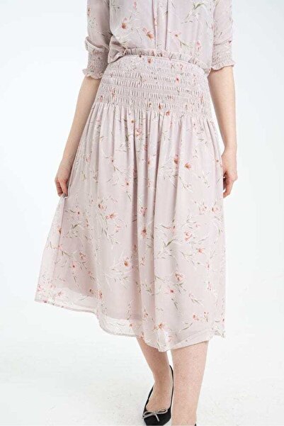 Nichii Embroidered Ruffled Midi Skirt