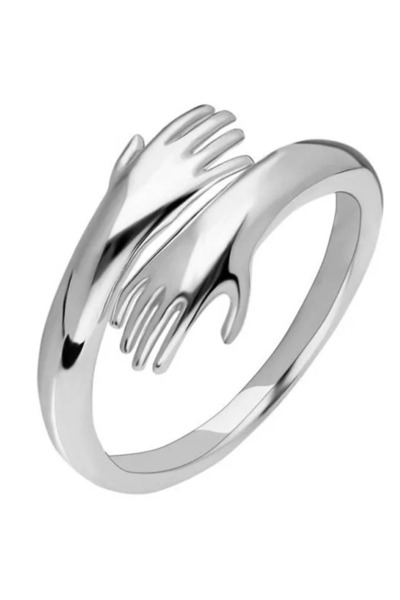 Takı Dükkanı Gold Quality Hugging Hands Women Ring Gift for Lover Husband Wife Friend Bby02Y
