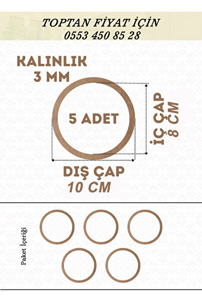ÇUKUROVA ÜTÜ 10 cm Çapında 5 ADET KASNAK 3mm-kalınlık-Ham mdf düş Kapanı Makr...