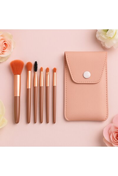 Gege Bear فرش مكياج عملية بحافظة جلدية