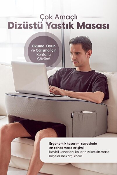 Viscomina Gaming Pillow with Arm Support for Work, Gaming, and Reading Visco Pillow - Maximum Comfort on the Sofa