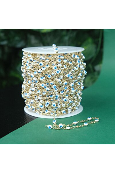 Prestij Boncuk سلسلة معدنية ذهبية اللون مع خرز على شكل عين الحسد، سلسلة نظارا...