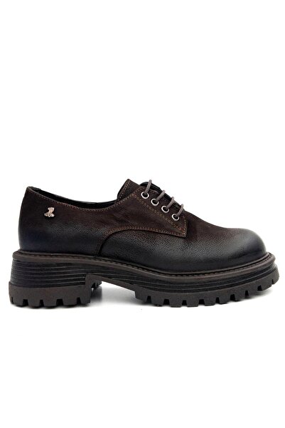 Venüs 2554601K Women's Genuine Leather Lace-Up Thick Sole Oxford Shoes