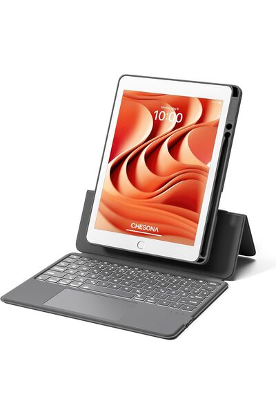 CHESONA iPad 9 Generation Case with Keyboard, Backstand Rugged Keyboard for iPad 10.2 9/8/7 Generati