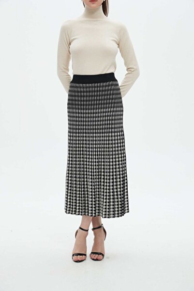 mica Checkered Midi Skirt