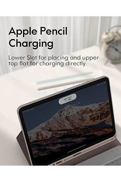 CHESONA iPad Pro 12.9 inch Case with Wireless Detachable Keyboard & Pencil Holder - Rose Gold