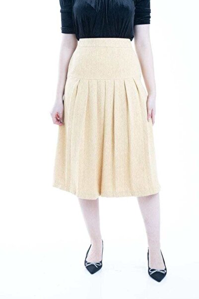 Nichii Solid Ruffled Midi Skirt