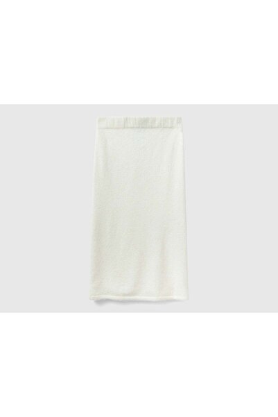 United Colors of Benetton Solid Ribbed Midi Skirt