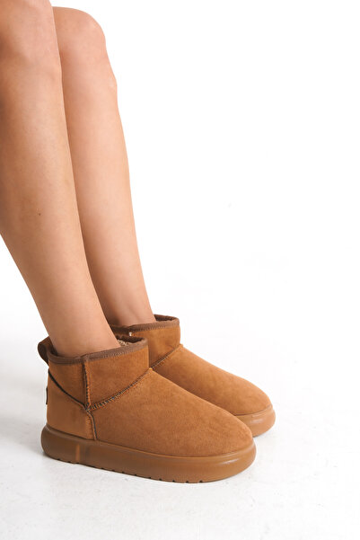 OXİ Women's U Boots Without Laces with Fur Inside