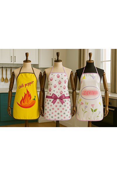Limon Soft 3'LÜ AVANTAJLI MUTFAK ÖNLÜĞÜ SIVI GEÇİRMEZ DİJİTAL BASKILI ÖNLÜK