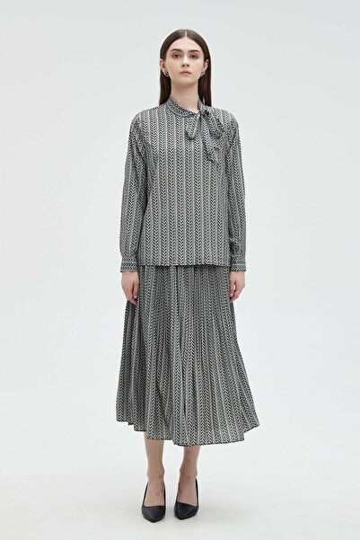 mica Printed Midi Skirt with Ruffles