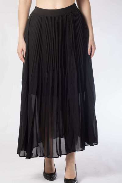 Nichii Solid Pleated Midi Skirt