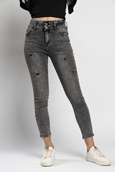 Nichii High-Waisted Ripped Jeans