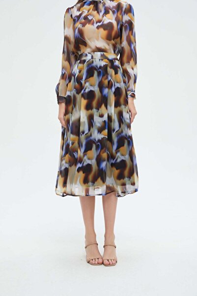 Nichii Floral Ruffled Midi Skirt