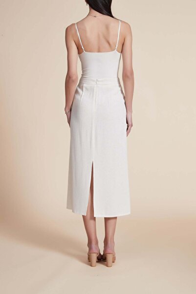 Yola Solid Midi Skirt