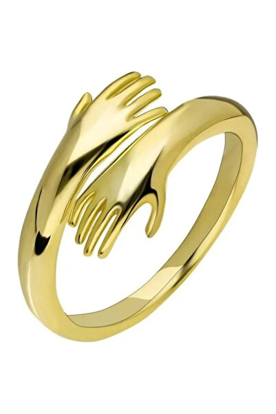 Takı Dükkanı Gold Quality Hugging Hands Women Ring Gift for Lover Husband Wife Friend Bby02Y