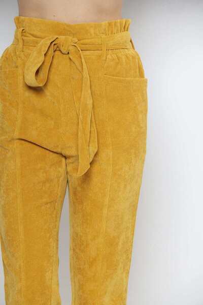 mica Solid High-Waisted Pants