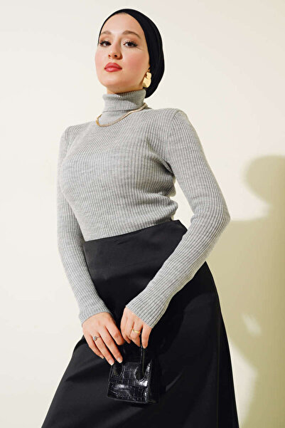 Giyimsel Fisherman Neck Tricot Women's Badi̇ Sweater