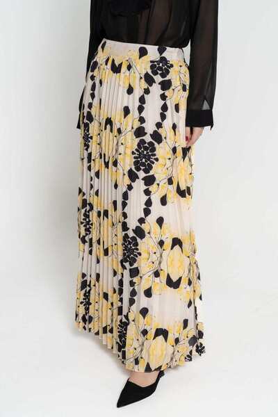 Nichii تنورة ماكسي مطوية مطرزة