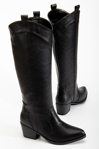 RİSSOLİ Γυναικείες μπότες Western Cowboy Cowgirl σε μαύρο χρώμα