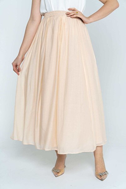 Nichii Solid Maxi Skirt with Ruffles
