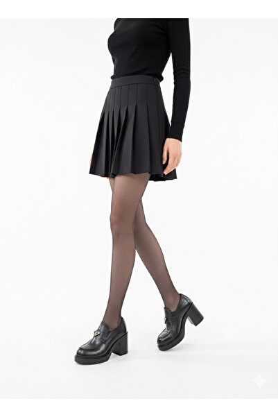 ALBİNİ Kadın Topuklu Günlük Ayakkabı,Ortopedik,Siyah Pen, 8 cm topuk