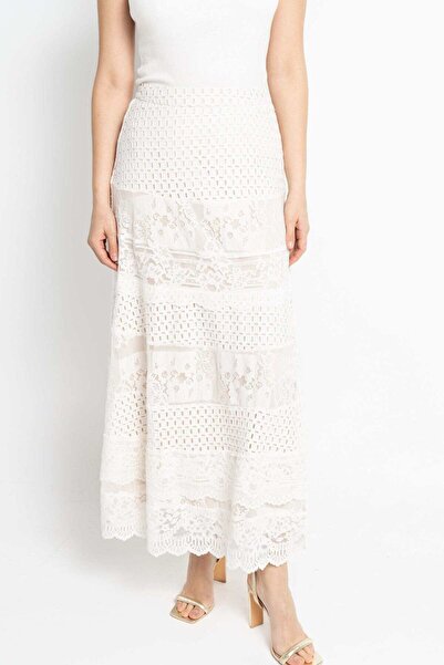 Nichii Printed Ruffled Maxi Skirt