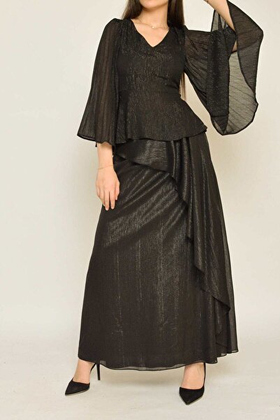 Nichii تنورة سهرة طويلة بفتحة جانبية