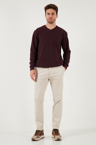 Buratti Памучен пуловер с V-образно деколте и редовна кройка Мъжки ПУЛОВЕР 456202 V