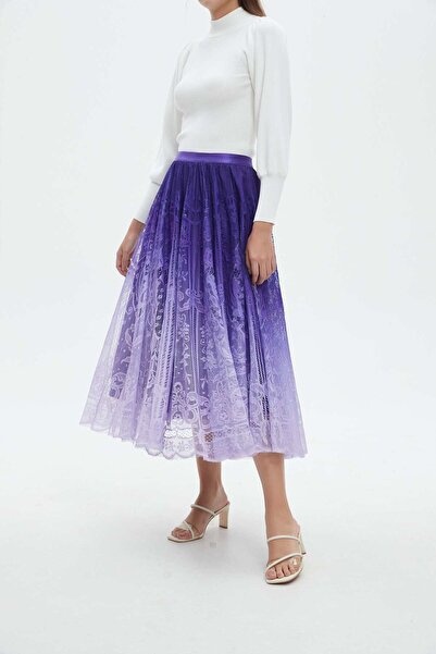 Nichii Printed Ruffled Midi Skirt