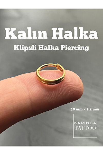 Karınca Piercing Double Kalın Klipsli Halka Piercing Conch Orbital Nipple Dudak Septum Helix Kulak Küpe