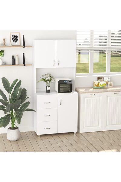 Modern home , Buffet with Hutch Storage Organizer with 2 Door Cabinets, 3 Drawers