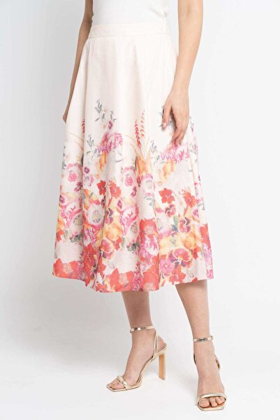 Nichii Embroidered Ruffled Midi Skirt