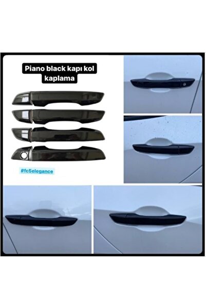 OLED GARAJ Compatible Exterior Door Handle for Civic Fc5 Piano Black Gloss Black 2016-2021