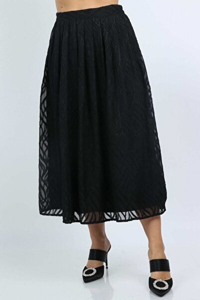 Nichii Ruffled Printed Midi Skirt