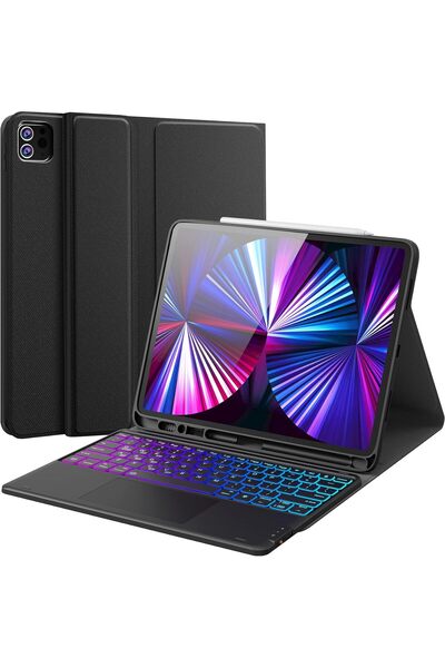 CHESONA iPad Pro 12.9 Case with Keyboard, Compatible for iPad Pro 12.9-inch 2021 5th/4th/3rd Gen, Tr