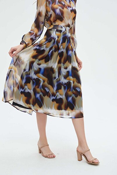 Nichii Floral Ruffled Midi Skirt