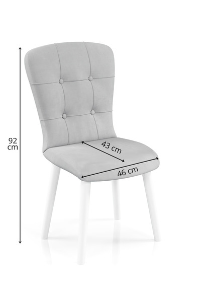 Desire Babyface Safir Chair, one piece, living room, kitchen, velvet fabric upholstery, wood, White Legs