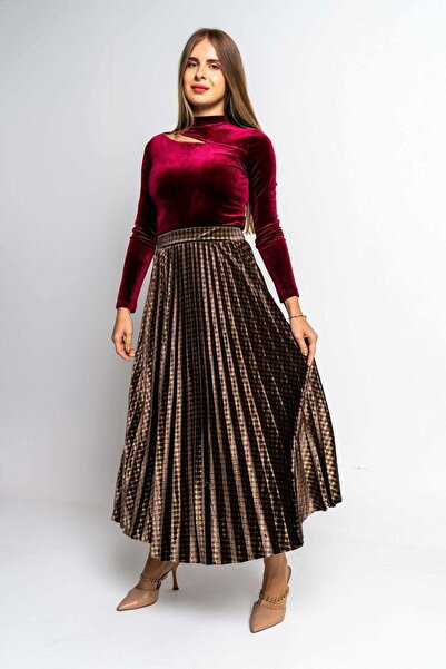 Nichii Printed Pleated Maxi Skirt