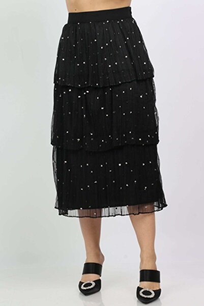 Nichii Ruffled Polka Dot Midi Skirt