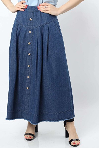 Nichii Solid Ruffled Midi Skirt