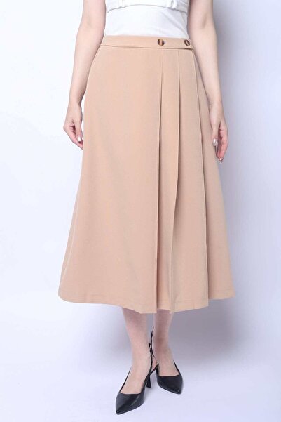 mica Pleated Midi Skirt