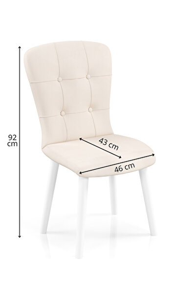 Desire Babyface Safir Chair, one piece, living room, kitchen, velvet fabric upholstery, wood, White Legs