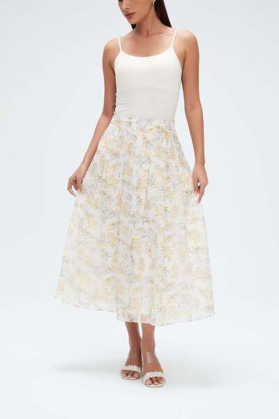 mica تنورة ميدي واسعة مزينة بالزهور