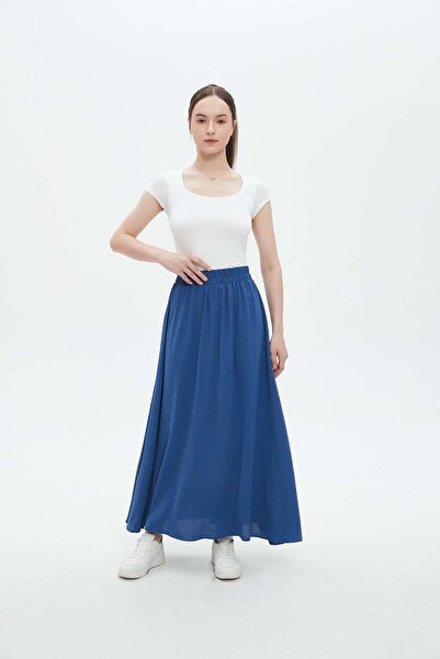 mica Solid Ruffled Maxi Skirt