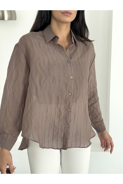 NOA LİNE Oversize Striped Women's Shirt