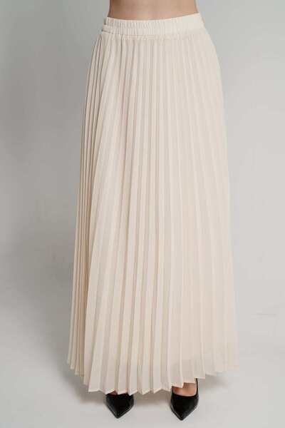 Nichii Solid Pleated Maxi Skirt