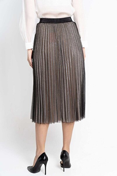 Nichii Solid Pleated Midi Skirt