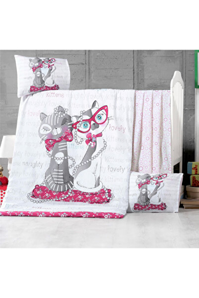 Victoria Home Set lenjerie 6 piese Bumbac Ranforce Kittens 120x60 cm