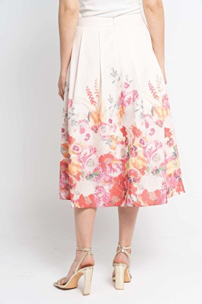 Nichii Embroidered Ruffled Midi Skirt